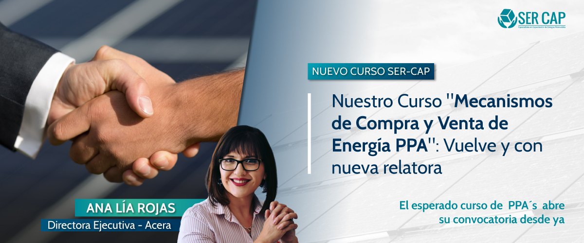 Lee más sobre el artículo Nuestro Curso “Mecanismos de Compra y Venta de Energía- PPA”: Vuelve y con nueva relatora