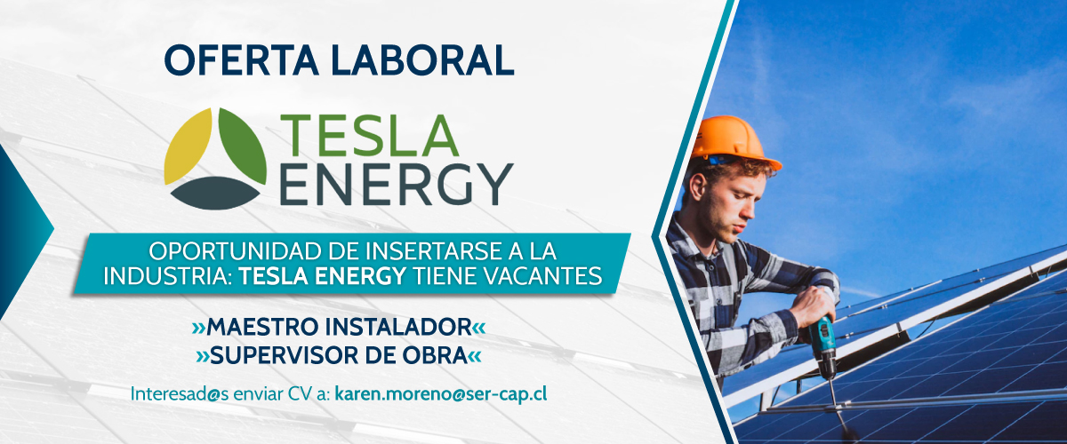 Lee más sobre el artículo Oportunidad de insertarse a la industria: ¡TESLA ENERGY tiene vacantes!
